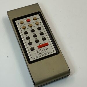 Vintage Zenith Computer Space Command TV Remote Control Silver Brown 124-63